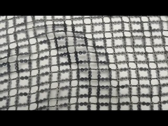 قماش مطرز بالترتر باللون الأسود 124 سم لفستان السهرة