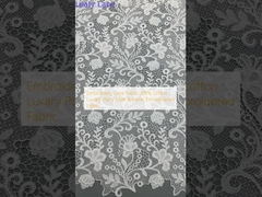 الخياطة القصيرة النسيج 100% قطن نمط الحفلات الفاخرة تنفس النسيج المطرز