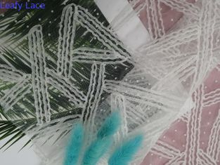 الأبيض 3D النسيج والتطريز زين لسيدة الملابس النسيج الدانتيل