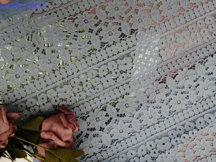 145CM الأزرق القطن 3D الأزهار أقمشة الدانتيل لمقالات الفراش
