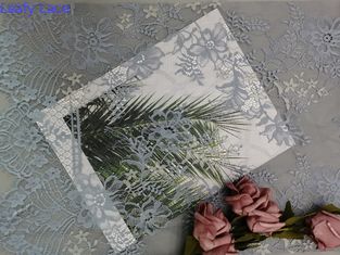 رمادي رمش الإسكالوب حافة نسيج الدانتيل لفستان سهرة سيدة