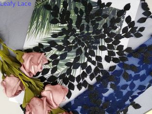 رشيقة الأزرق الملكي التطريز 3D الأزهار أقمشة الدانتيل لفستان فتاة صغيرة