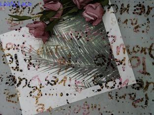 قماش دانتيل مطبوع شبكي من التول الملون لفستان سهرة