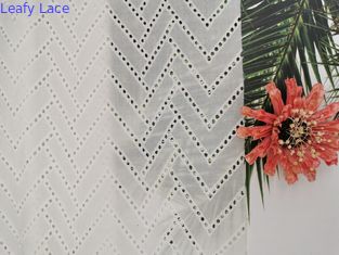 125CM الأبيض زيبر مطرز أقمشة الدانتيل القطن