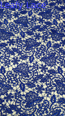 High Quality Blue Embroidered Chantilly Fabric Lace Fabric Hollow-up Elegant For Ladies