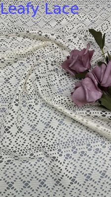 Cotton Embrroidered Fabric  Knitted Hollow-up Luxury For New Collection Gowns