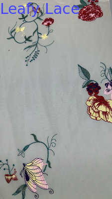 Embroidered Lace On Nude Mesh Romantic And Delicate Fabric For Spring Gala Gowns