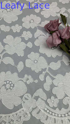 Leafy Tulle Lace With Embroidered Elegant And Breathe Mesh For Sheer Elegance With Subtle Shine