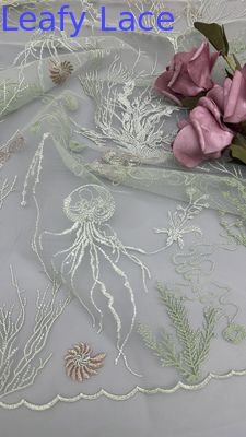 Colorful Tulle Mesh Lace Unique Ombre Effect On Ultra Light Net Fabric For Artistic Evening Gowns