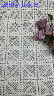 100% Cotton Leafy Corded Lace Fabric Windows Design for Evening Dresses Girlas Clothing