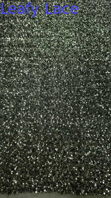 Sequin Embroidered Fabric 100% Polyester Complicated Fabric  for Party Dress
