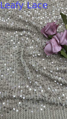 100％ Embroideded Lace Sequin Fabric Customized New Collection for Party Gowns