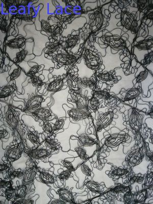 Black Nylon Poly Cord Crochet Lace Material For Wedding Dress