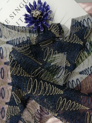 Yard Embroidered Lace Geometric Mesh Fabric For Girls Dresses