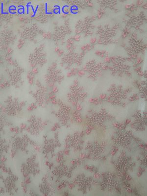 Small Floral Tulle Mesh Colored Embroidered Lace Fabric By The Yard