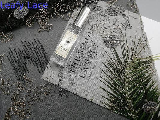 Eco Friendly Geometric Line Colored Embroidery Fabric