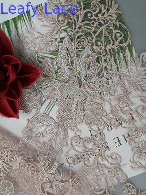 70 yards Lace Table Cloth Pink Embroidered Lace Fabric