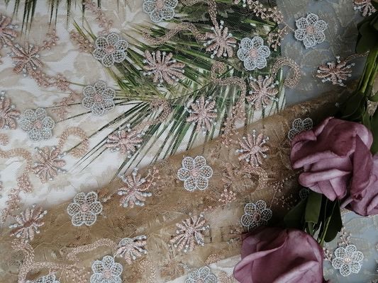 100 Yards Embroidered Lace Fabric