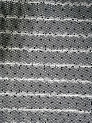 100 Yards Tulle Lace Flocked Embroidery Mesh Fabric
