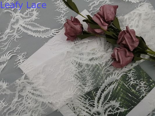 Lightweight White Chantilly Lace Fabric Bridal Wedding Dress Fabric