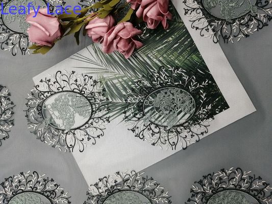 60 Yards Tulle Mesh Party Green Embroidered Lace Fabric