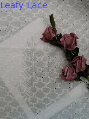 100% Cotton Lace Embroidered Eyelet Fabric Letter Pattern