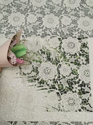 Crochet Chemical Floral Embroidery Heavyweight Lace Fabric