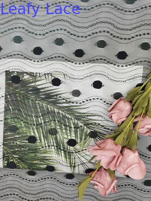 Linear All Over Spot Polyester Lace Trim Black Tulle Mesh