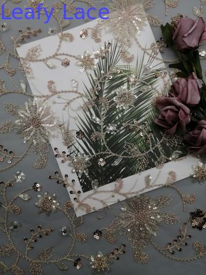 Mesh Beaded Embroidery Fabric