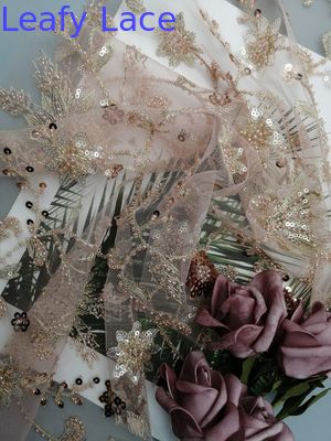 Mesh Beaded Embroidery Fabric