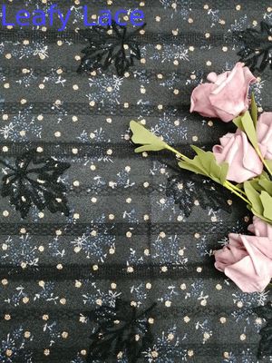 Bonded Lace Fabric  Foil Printed Fabric  bonding embroidery with maple leaf