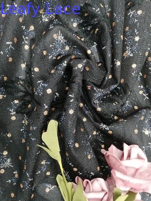 Bonded Lace Fabric  Foil Printed Fabric  bonding embroidery with maple leaf