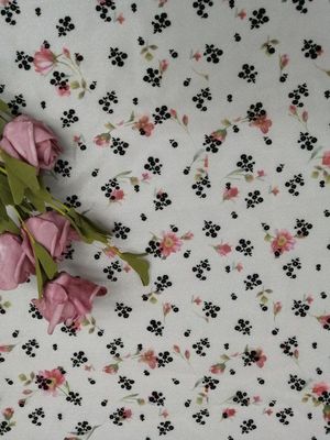 Printed Tulle Lace Flocked Mesh Fabric For Bedding Articles