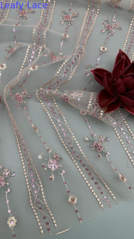 French Tulle Lace With  Sequin Ultra Fine Mesh For Couture-Inspired Formal And Evening Wedding Wear