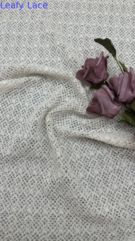 100% Plaid Cotton Hollow Up Lace Fabric For Artistic Elegant Romantic Wedding Fabric