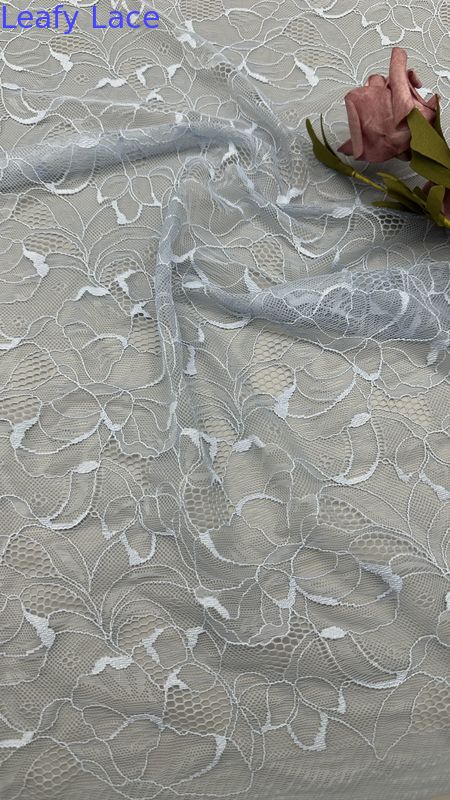 Luxury Embroidered Mesh Lace Sheer Soft Tulle with Delicate Floral Stitching for Elegant Evening Gowns