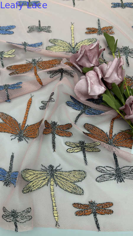 Butterfly Embroideded Chinese Culture Luxary Gufen Breathe Fabric For Show Gowns