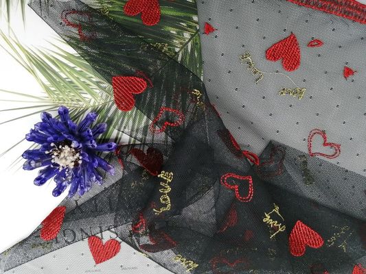 شبكة تول حمراء صديقة للبيئة 49 بوصة قماش تطريز ملون