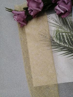 نسيج شبكي لوريكس معدني ناعم ذهبي لفستان السهرة