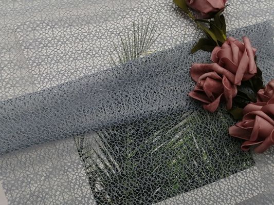 رمادي خفيف الوزن شبكة تول الدانتيل الهندسي لفستان السهرة