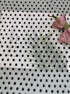 أسود منقط تول مجعد متجمع مطوي نسيج شبكي
