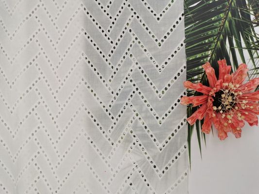125CM الأبيض زيبر مطرز أقمشة الدانتيل القطن