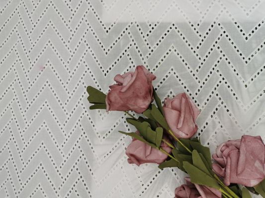 125CM الأبيض زيبر مطرز أقمشة الدانتيل القطن