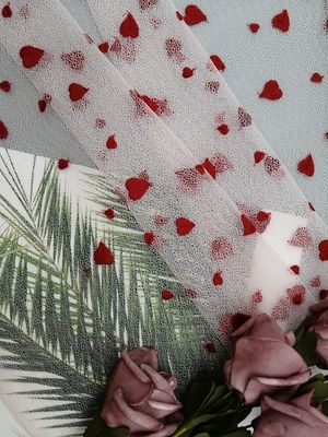 AZO Free Little Girl Red Heart مطرز أقمشة الدانتيل مساء اللباس