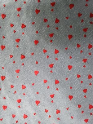AZO Free Little Girl Red Heart مطرز أقمشة الدانتيل مساء اللباس