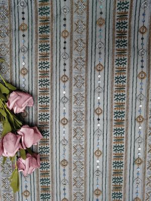 نمط هندسي الدانتيل والتطريز الملونة النسيج الترتر الفوال
