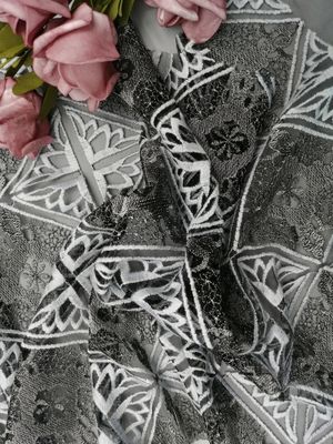 قماش ستائر مطرزة من قماش التول الماسي من Geo Diamond