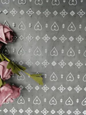 AZO Free تول شبكي قماش دانتيل مطبوع أسود أرضي أبيض يتدفقون