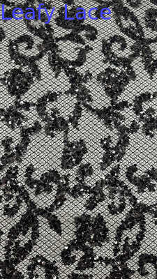 قماش مطرز بالترتر فاخر عالي الجودة تصميم خاص للفساتين وفساتين الزفاف