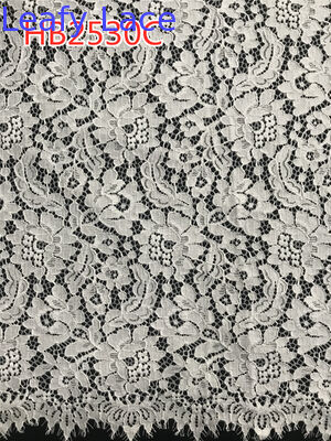 Hollow-up Guipure Polyester Lace Fabric Customized Leafy Customized  Design
